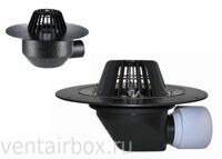 Воронки с горизонтальным выпуском DN 75/110 для неэксплуатируемых кровель (с листвоуловителем)HL64H